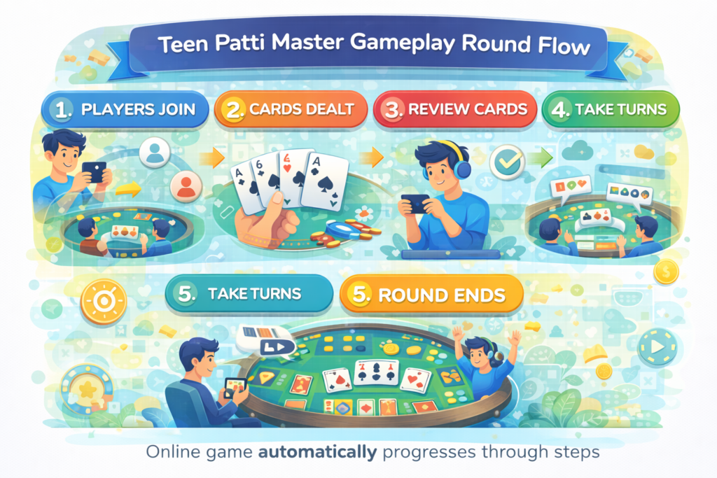 Teen Patti Master gameplay round flow explanation