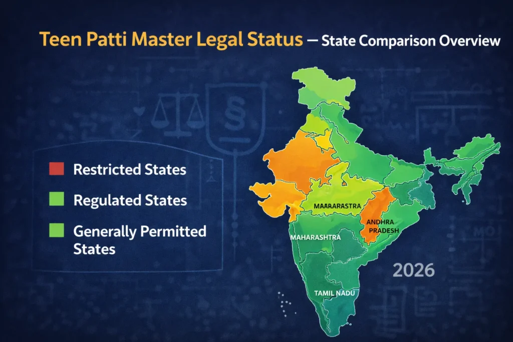 Teen Patti Master legal states in India overview 2026