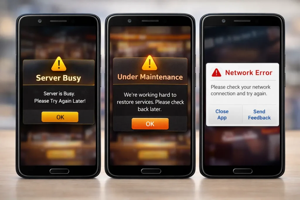 Teen Patti Master server busy error message