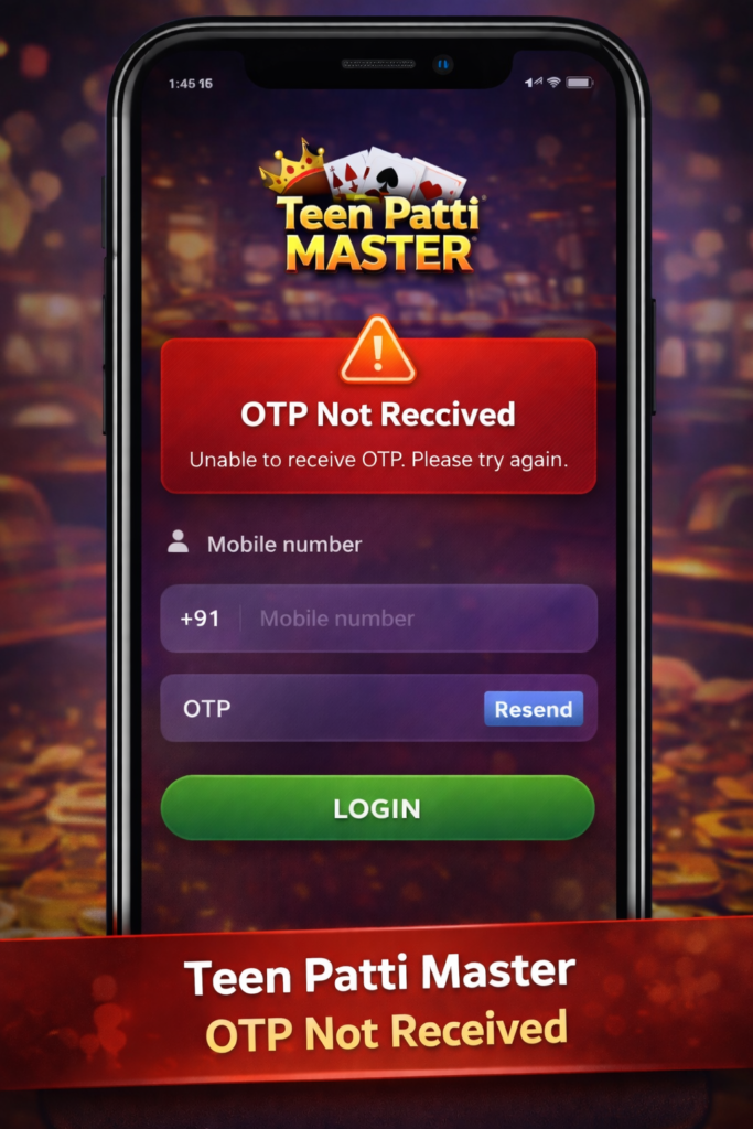 teen patti master otp not received login problem fix