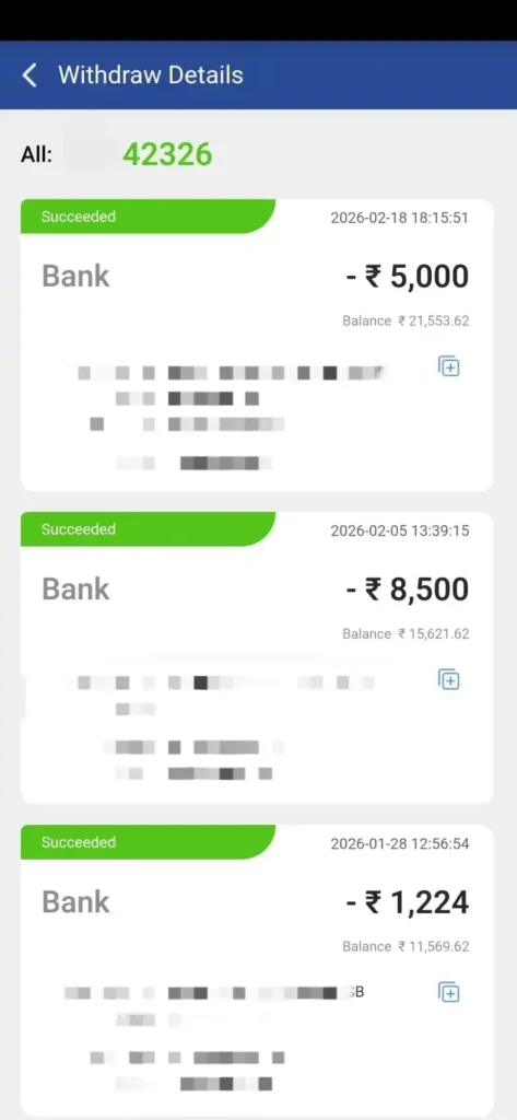 Teen Patti Master withdrawal proof screenshot