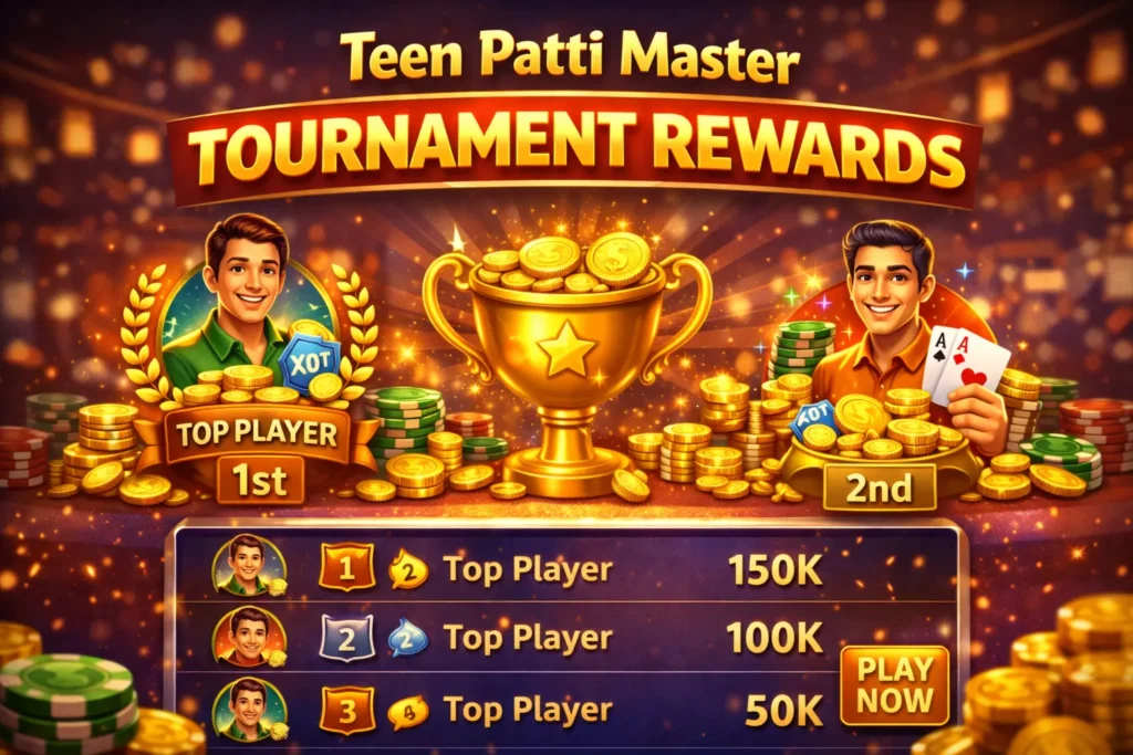 Teen Patti Master tournament rewards leaderboard bonus chips