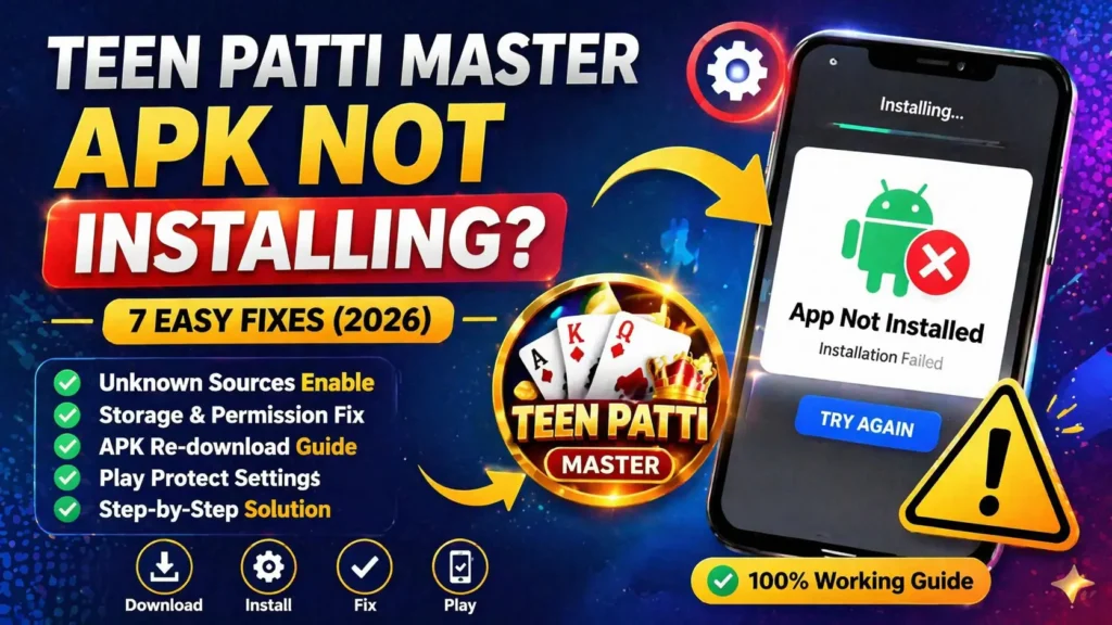 Teen Patti Master APK Not Installing 7 Fixes Now