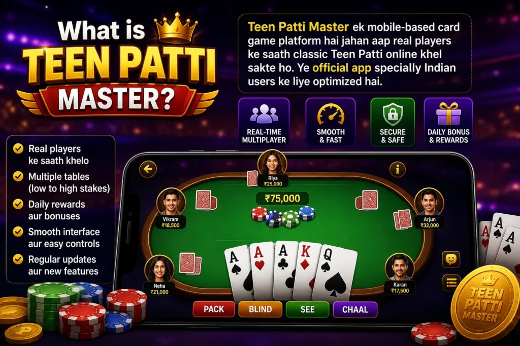 what is teen patti master app gameplay overview multiplayer card game interface